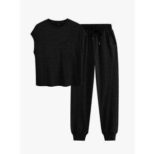 BTFBM Women's Two Piece Tracksuit Outfits Summer Short Sleeve Tops Long Pants Jogger Lounge Matching Sets Sweatsuit