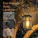 Otdair 4 Pack Solar Lanterns Outdoor Waterproof, Upgraded Warm White Hanging Solar Lights for Outside, Solar Powered Lantern for Patio Yard Garden Porch Decor, Gift for Mom Housewarming