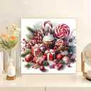 2 x JFYHAB Chirstmas Diamond Painting Kits for Adults, Candy Diamond Art Kit for Beginners, DIY Full Drill Winter Christmas Gift Paint by Diamonds Dots Painting Gem Art Painting Kits 12x12Inch