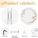 Bilillo 12 Pack Plate Hangers for the Wall, Suitable for 4-5 Inch Decorative Plate, Invisible Heavy Duty Wire Plate Holder with Wall Hooks, Plate Hangers for Displaying Plates, Platter, Dish