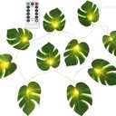 Monstera Leaves String Lights,10 Ft 20 LEDs Artificial Palm Leaves Wall Hanging Vine Leaf Lights Battery Operated Green Leaf Fairy Lights for Christmas Bedroom and Courtyard Park