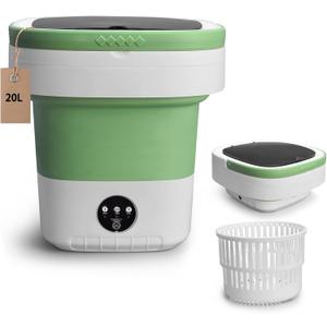 Portable Mini Washing Machine, 20L Upgraded with Spin Basket Laundry Machine, 3 Modes Deep Cleaning for Baby Clothes, Underwear & Socks, Perfect for Apartment, Dorm, Hotel, Travel & Camping