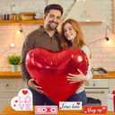 Ferraycle 6 Pcs Valentines Day Wood Blocks Set Love Heart Shaped Tabletop Centerpiece Red Pink White Hearts Wooden Block Table Decorations for Valentines Day Wedding Party Home Office Decor