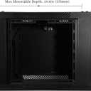 RackPath 6U Wall Mount Network Rack Cabinet Quiet Cooling Fan, Locking Glass Door, 17.7" Deep (450mm), Removable Locking Side Panels, Fits 19" IT & A/V Equipment