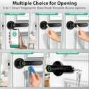 Smart Door Lock with Knob, Keyless Entry Door Locks with Handle, Fingerprint Door Knob for Bedroom/Front Door/Apartment,Generate Passcode Remotely Black