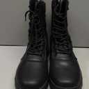 RIELD Men's Military Tactical Work Boots Side Zipper Jungle Army Combat Boots (12, Black)