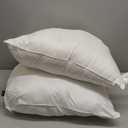 Serta Down Illusion Soft Hypoallergenic Soft/Medium Bed Pillows for Side, Stomach or Back Sleepers (2 Pack), Queen, White