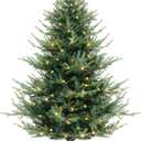 Goplus 6ft Pre-lit Christmas Tree, Artificial Faux Hinged Xmas Tree with 240 Warm White LED Lights, PE & PVC Mixed Leaves, 778 Branch Tips, for Home Office Decoration