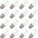 DC 3V Low Voltage,Solar String Light Bulbs,Shatterproof Waterproof S14 LED Bulbs, E26 Medium Base 1W Warm White 2700K 16 Pack.