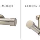 Ivilon Ceiling or Wall Mount Curtain Rod Brackets Holders for Curtain Rods of 7/8 and 1 Inch Diameter. Set of 2. Color Satin Nickel