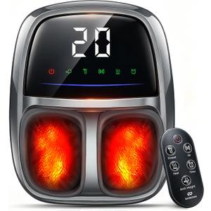 EaseZen Foot Massager with Heat, Upgraded Adjustable Arch Lift & Large LED Touchscreen, Deep Kneading Shiatsu Foot Massager for Neuropathy, Plantar Fasciitis Relief, High Arch & Elderly
