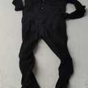 Women's Sexy Long Sleeve Bodycon Romper Hollow Jumpsuit See Through Sheer Mesh One Shoulder Party (Black) Size: Large-X-Large