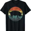 Pig Lover Gifts Funny Farmer Retro Vintage Farm Animals T-Shirt (Small, Black)