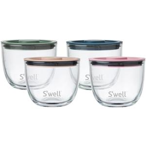 S'well 12oz Glass Prep Bowl Set of 4 For Easy Meal Prep, Vintage Pastels, Made From Durable Tempered Glass, Nests Inside 21.5oz