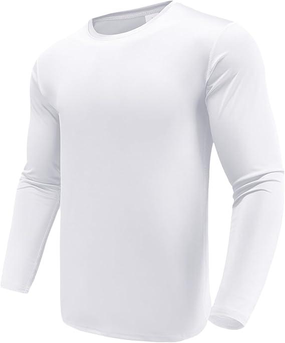 Men's 2 Pack Performance Long Sleeve T-Shirts, UPF 50+ Sun Protection Shirts, Athletic Gym Workout Shirts for Running Size M