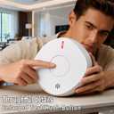 Smoke Detector Carbon Monoxide Detector Combo 10 Year Battery 2 in 1 Smoke Detector, LED Warning Light Indicators, White, 4 Pack