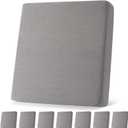 Newwiee 8 Patio Stretch Sofa Cushion Covers Outdoor Cushion Covers Replacement Couch Slipcovers Sofa Seat Cover Soft Chair Cover Furniture Protector for Pet (Light Gray,Waterproof)