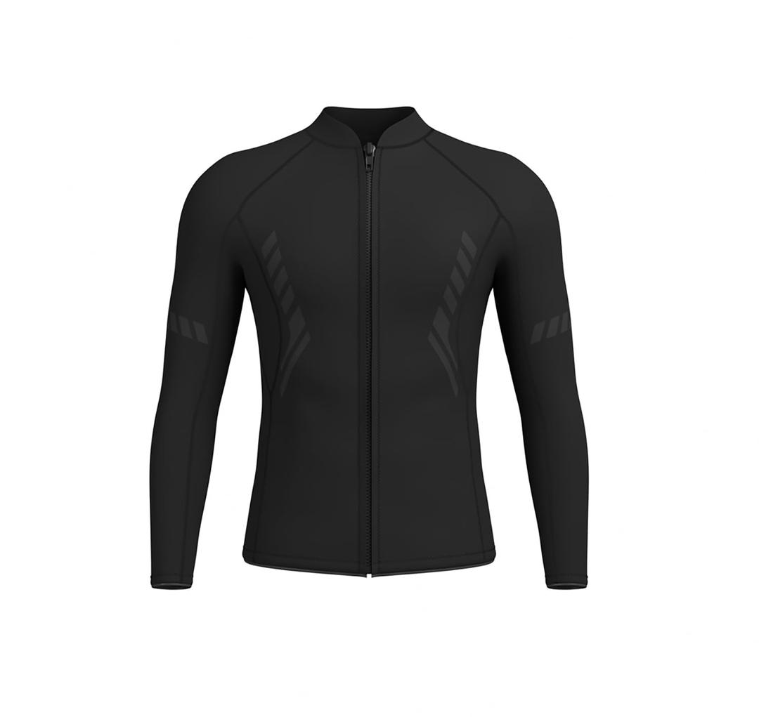 GoldFin Mens Wetsuit Top, 3mm Wetsuits Men Neoprene Jacket Long Sleeve Wet Suits for Water Sports Diving Surfing Kayaking Swimming 4 XL