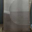 Framed Boho Neutral Abstract Wall Art for Living Room, Large 3 Piece Mid Century Modern Painting Prints, Minimalist Geometric Canvas Artworks for Dining Room Hallway Office Wall Decor, 24x36 In