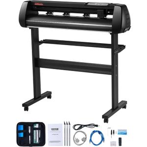 VEVOR 34inches Vinyl Cutter Machine, Bluetooth Cutting Plotter Machine, 400in/10m Accuracy Steel Roller Shaft Adjustable Speed Force, SignMaster Tool Kit for Sign Making Windows & Mobile