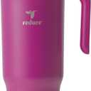 REDUCE Chiller Vacuum Insulated 40 oz Tumbler with Spill-Proof Silicone Straw - Sustainable Tritan Lid with Water Intake Markers - Soft Sit Base Travel Mug - Dishwasher Safe - Berry Bliss