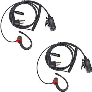 UAYESOK 2 Pin Walkie Talkie Earpiece with Mic G Shape Headset for Motorola CP110 CP185 CP200 CP200D CLS1110 CLS1410 DTR550 DTR650 RDU2020 SP50 P200 Yaesu FT-65R (2 Pack)