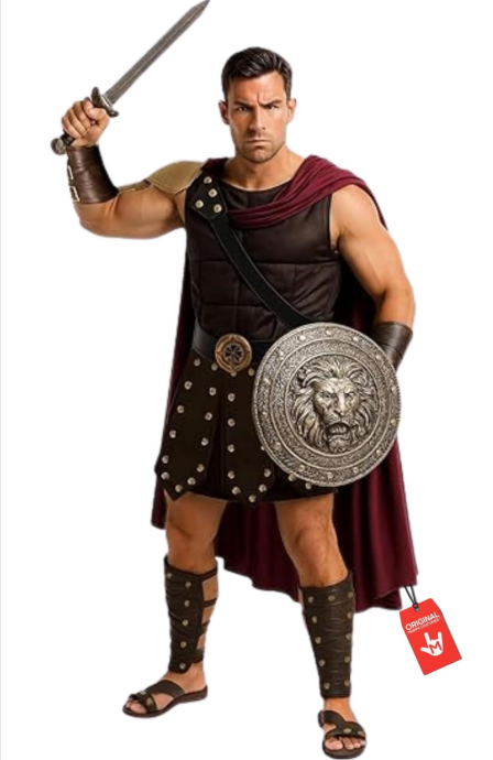 Morph Roman Gladiator Costume for Men, Knight Costume Men, Spartan Warrior Costumes, Men's Spartan Costumes
