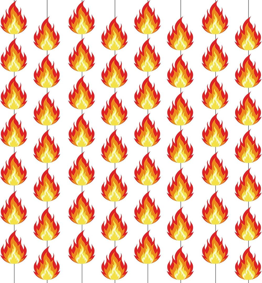 8 PCS Fire Flame Hanging Swirls Garland Banner Fire Truck Party Decorations Firetruck Birthday Decorations Flame Streamers Firefighter Paper Cutouts Fireman Theme Party Supplies for Fire Party Decor