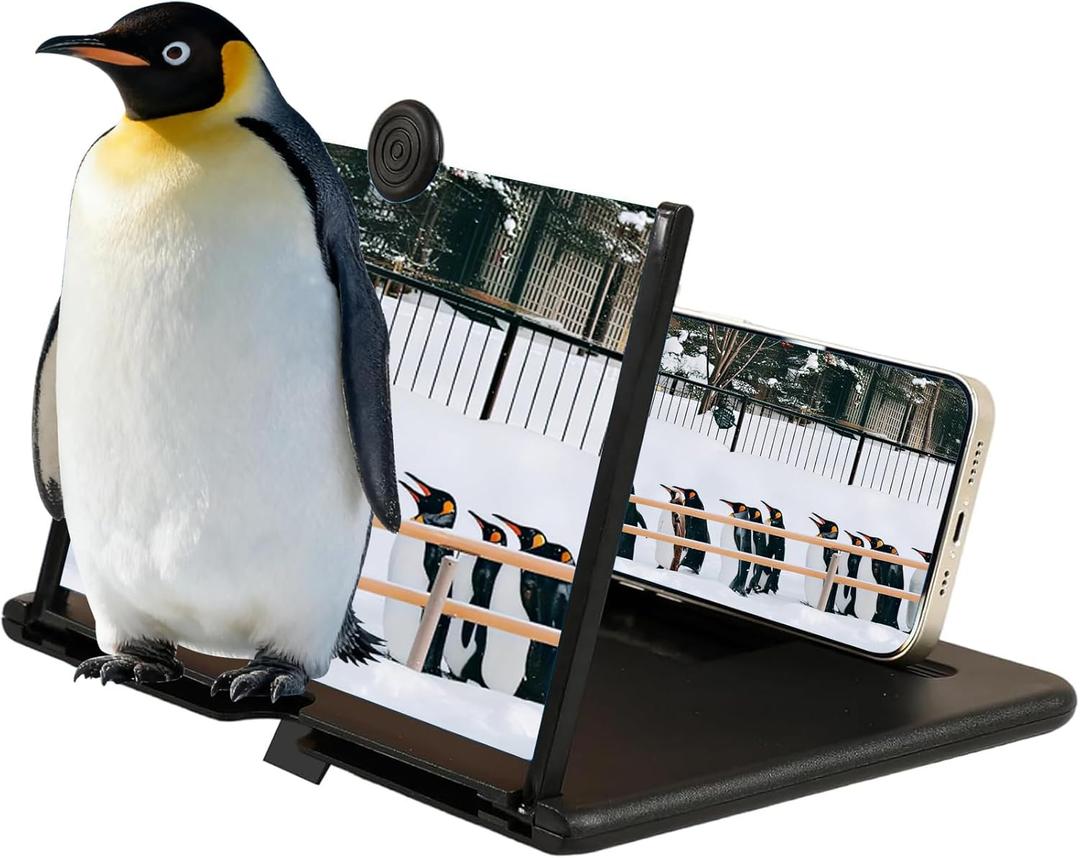 Big Screen Phone Magnifier, 3D HD Screen Expander, Movie Screen Amplifier with Foldable Phone Stand for Travel, Magnifying Projector Screen Enlarger for Elderly