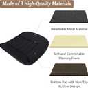 MYFAMIREA Car Seat Cushion Pad 1.2" Thick Comfort Seat Protector for Car Driver Seat Office Chair Home Use Memory Foam Seat Cushion with Non Slip Bottom, 20'' x 18.5'', Black