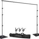SLOW DOLPHIN Heavy Duty Backdrop Stand10ft x 8.5ft Adjustable Background Support System Kit with Steel Base for Photography, Photo Backdrop Stand for Parties Birthday, Photo Booth Video Studio