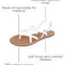 Huayuanwell Women's Gladiator Flat Sandals Fisherman Strappy Sandals Ankle Strap Sandals (White)