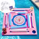 Floating Mahjong Table for Pool, Floating Mahjong Mat with 4 Mahjong Card Protector Cover for Mahjong Poker Cards Dominoes Scrabble, Floating Board Pool Game Tray for Hot Tub Lake Beach Summer Party