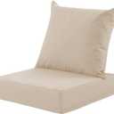 Outdoor Deep Seat Cushion Set, 24x24 Inch Water-Resistant & Fade-Resistant Outdoor Chair Cushions, Patio Furniture Cushions with Removable Cover for Patio Chair, Sofa, Beige (Set of 1)
