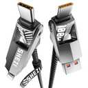 SHEZI Nylon Braided 4 in 1 USB C Cable 100W 3FT Compatible with Lightning Cable, Fast Charging for iPhone/iPad Charger Cord [480Mbps Data Sync],Multi Charging Cable with Type C/USB A, Grey