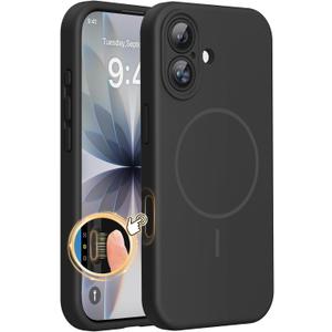 Miracase Magnetic for iPhone 17 Case, Compatible with MagSafe, Integrated Silicone Camera Control Cover, 3.0mm Thicken Shockproof Drop Protection Phone Case for 17, Black