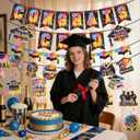 baotongle 15pcs Graduation Decorations 2026 Banner Themed Set Congrats Grad Banner Streamers Kit Complete Party Supplies for High School College Celebrations