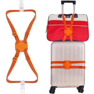GUANJUNX Luggage Straps Bag Bungees for Add a Bag Easy to Travel Suitcase Elastic Strap Belt Long Orange L Orange Gb-0021