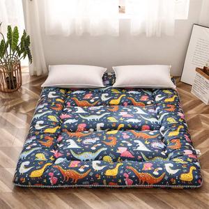 MAXYOYO Dinosaur Japanese Floor Futon Mattress for Boys Girls, Thicken Tatami Mat Sleeping Pad Foldable Roll Up Mattress Floor Lounger Couches and Sofas for Kids Full Size