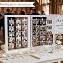 Geelin Photo Display Board with Clip, 2 Panel, White, 36 x 24 Inch