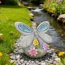 Solar Dragonfly Garden Decor with Cracked Glass Wings, Outdoor Resin Dragonfly Statue with Solar Light for Patio, Lawn, Yard Ornament Eco-Friendly Housewarming Gift for Women