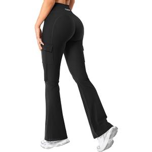 YEOREO Flared Leggings with Scrunch Butt Lining, Small