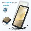 Lanhiem for Samsung Galaxy S24+ Plus Phone Case, IP68 Waterproof Dustproof Case with Built-in Screen Protector, Rugged Full Body Shockproof Protective Cover for Galaxy S24 Plus 6.7 Inch, Black