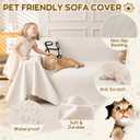 OstepDecor Waterproof Couch Cover for Pets, Couch Protector from Cat Claws | Washable Sofa Cover for Dogs, Non Slip Furniture Protector for Sofas, Loveseats & Sectionals, 71"x134", White