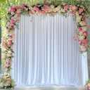 Wokceer White Backdrop Curtain for Parties 10x10FT Photo Backdrop Drapes for Wedding Polyester White Backdrop for Photoshoot Baby Shower Birthday Party Curtains Photography Background 2 Panels 5x10FT