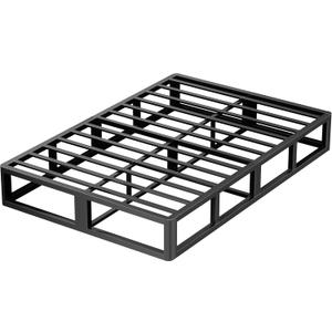 10 Inch Queen Metal Bed Frame Round Corner Low Platform Bed Frames 3500 LBS Heavy Duty Steel Slats Support Mattress Foundation No Box Spring Needed, Noise Free, Easy Assembly, Black