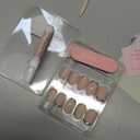 Glamnetic Press On Nails - Goal Digger | Glossy, Semi-Transparent Short Round Fake Nails, Salon Quality | 12 Sizes - 30 Nail Kit with Glue