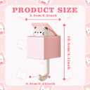 4 Pcs Cute Cat Key Holder, Creative Adhesive Mouse Cat Wall Hooks, Cute Room Decor Hook for Coat, Scarf Hat Towel Key Bag Wall Decoratives (Square Box)