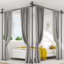 ALLZONE Partition Room Divider Curtain Rod, Adjustable Wall Divider for Room Separation, 63 to 130inch(H) & 31 to 135inch(W), No Drill, Three Mounting Options, Ideal for Creating Privacy Space, Black