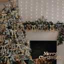 36 Pcs Khaki Velvet Bows Christmas Tree Ornaments Premade Brown Beige Vintage Velvet Ribbon Bows Neutral Ornaments for Tree Garland Wreath Indoor Xmas Decorations, Width of 3/8"